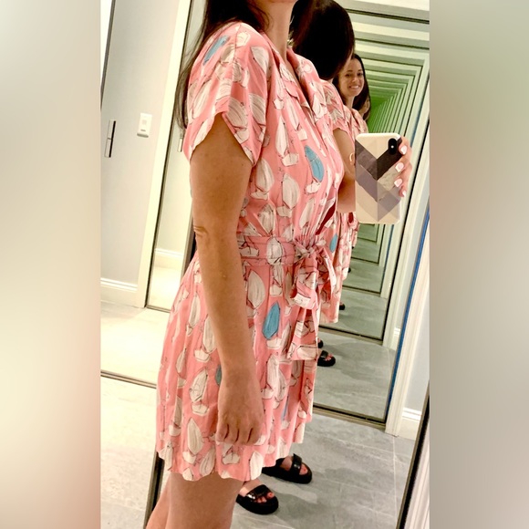 Anthropologie Maeve Tourista Sailboat Romper in Pink Size 6 - Picture 5 of 7